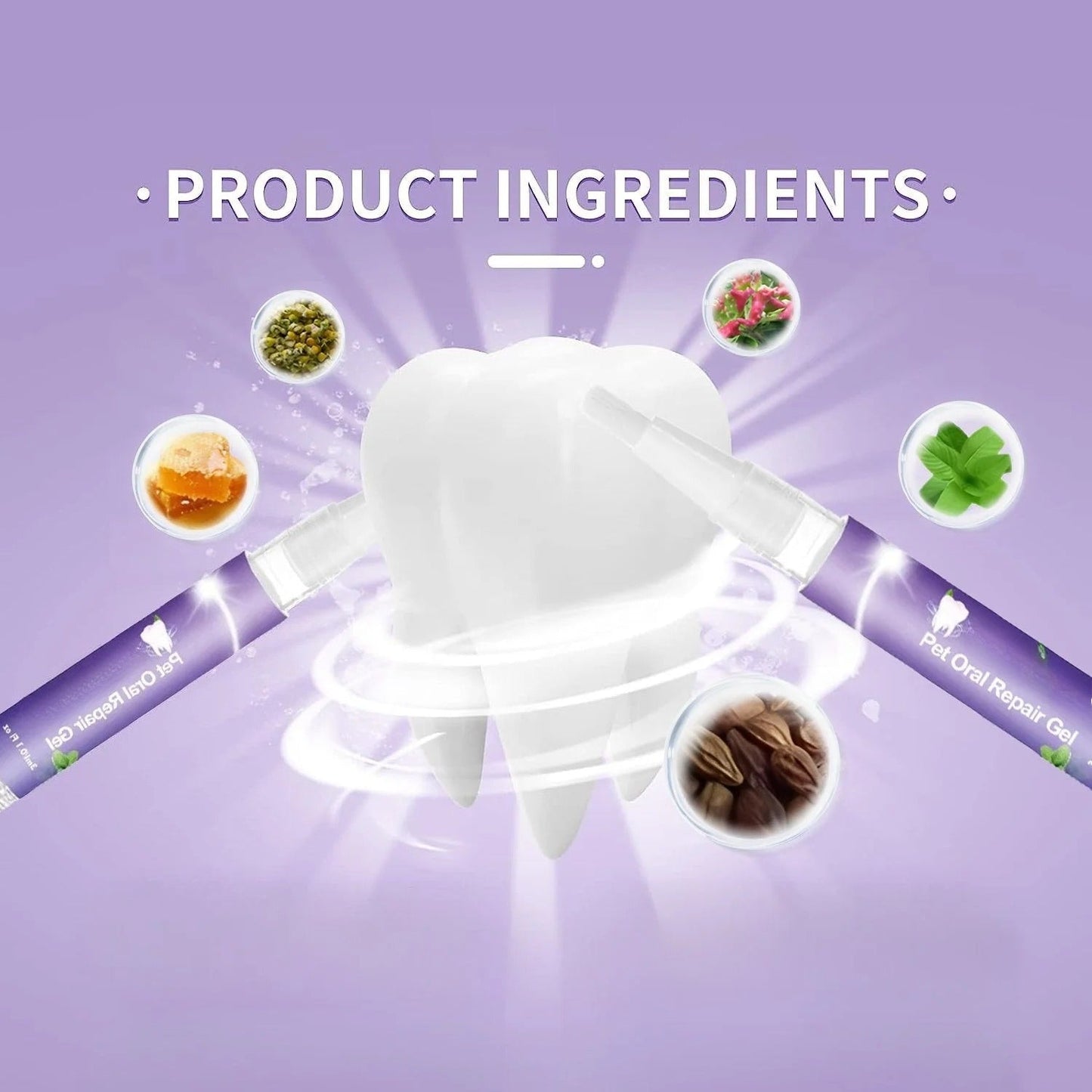 MuzzleGlow Pet Oral Repair Gel: Whitens Teeth, Removes Tartar, Fresh Breath