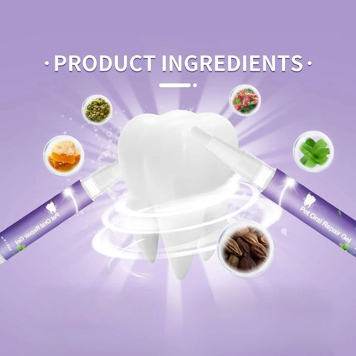 MuzzleGlow Pet Oral Repair Gel: Whitens Teeth, Removes Tartar, Fresh Breath