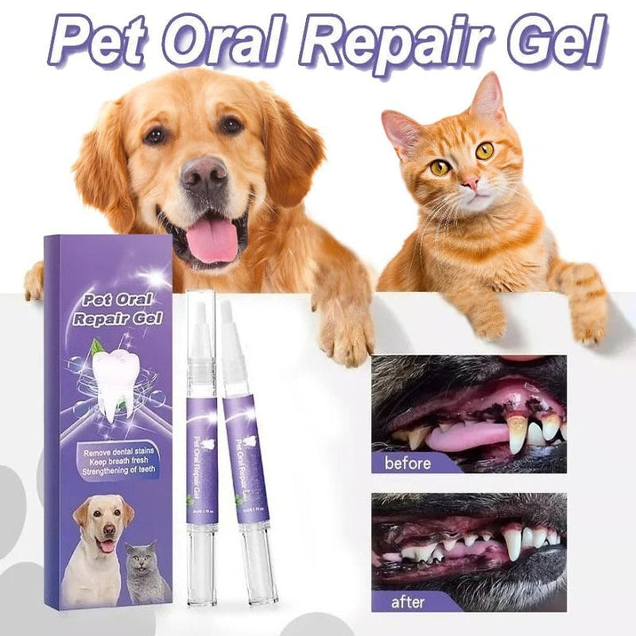 MuzzleGlow Pet Oral Repair Gel: Whitens Teeth, Removes Tartar, Fresh Breath